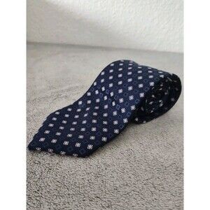 Eagle ShirtMakers Since 1867 Mens Blue Geometric Squared Necktie Tie 100% Silk